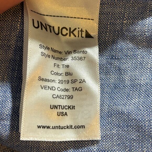 Untuckit Long Sleeve Shirt Men's XXXLC Linen Wrinkle Resistant Button Up Office - Picture 4 of 10